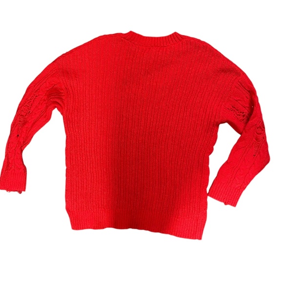 Wild Fable Women's V-Neck Sweater Red Size XL Chunky Knit Distressed New NWT - Picture 6 of 7